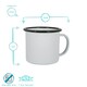 image 3 of Argon Tableware White Enamel Mugs - 375ml - Black - Pack of 6 Black