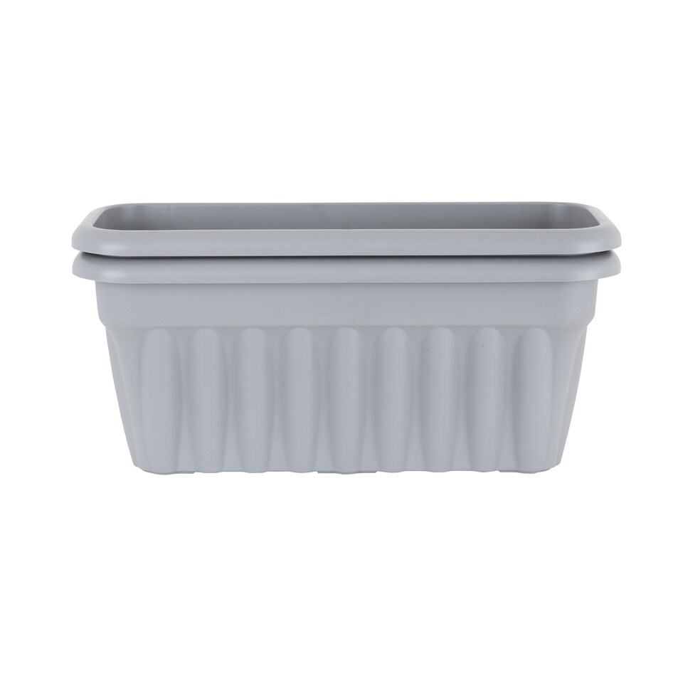 image 1 of Vista 2x 60cm Rectangular Plastic Garden Trough Grey