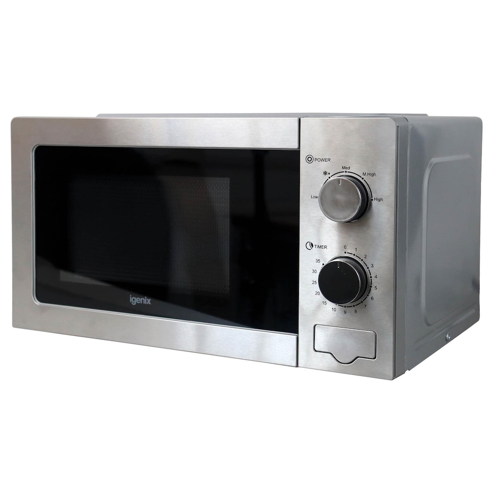 image 1 of Manual Microwave, 20 Litre, 5 Power Settings, 800W, Stainless Steel, IGMS02081SS