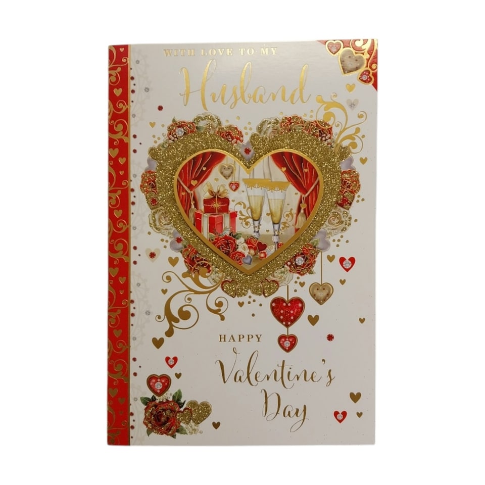 image 1 of To My Husband Heart Wreath Frame Design Valentine's Day Card
