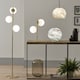 image 6 of White Orb and Gold Metal Floor Lamp