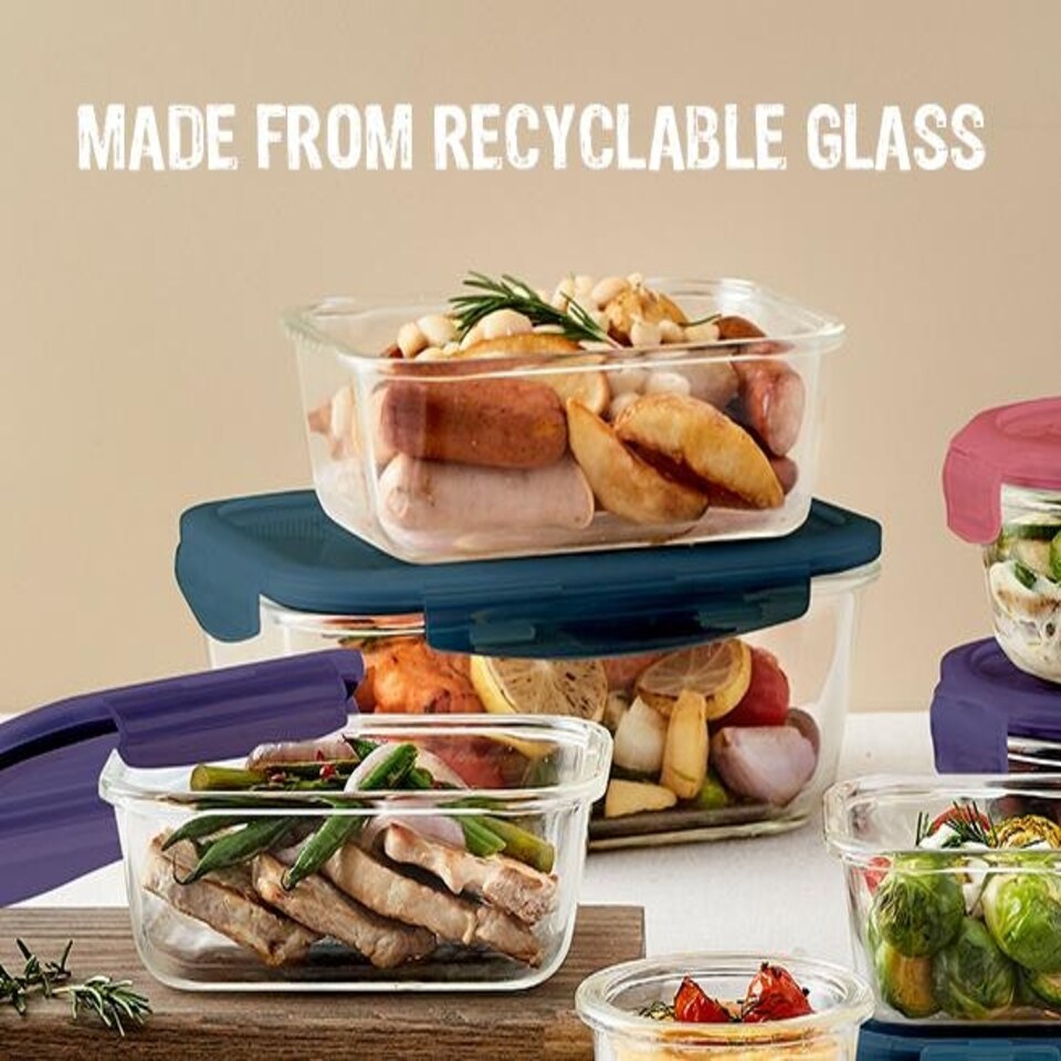 image 1 of LocknLock Eco Glass Food Container with Loose Lid Rectangular Storage Box - 1 L