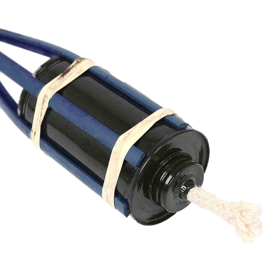 image 1 of Harbour Housewares Bamboo Garden Fire Torches - 60cm - Blue - Pack of 6