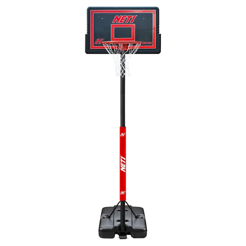 image 1 of NET1 Enforcer Basketball Hoop, 111 x 71 cm Backboard, Telescopic Height 2.28-3.05 m, 145 L Base, 12-Loop Net | Multi | BLACK | 4396