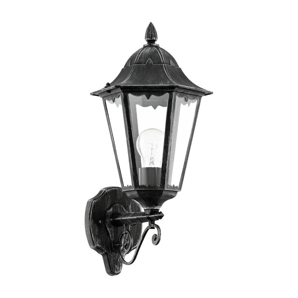image 1 of EGLO Navedo Traditional Black Aluminium Exterior Wall Lamp