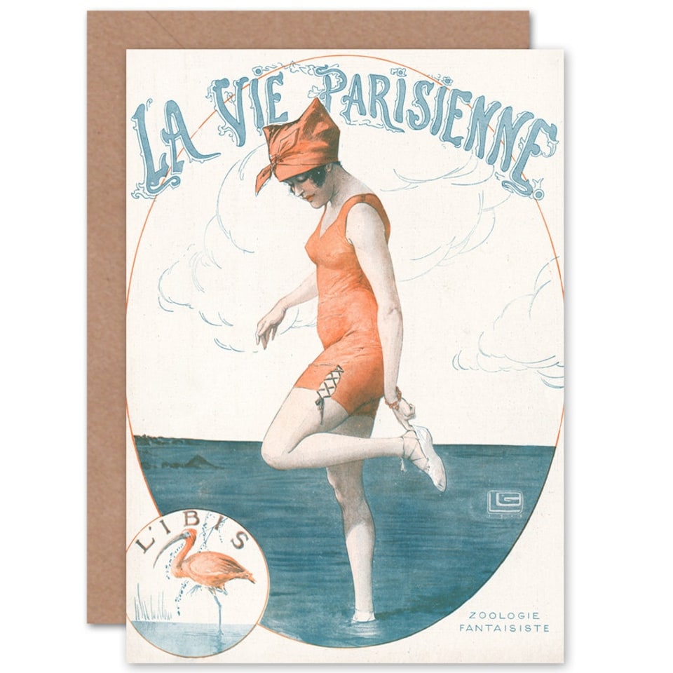 image 1 of La Vie Parisienne Woman Posing As Ibis Art Card