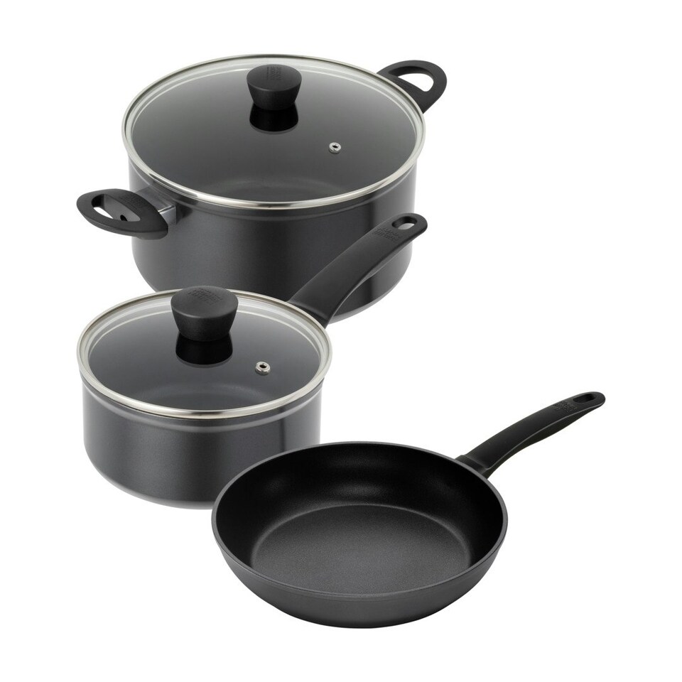 image 1 of Easy Induction 3pc Cookware & Frying Pan Set