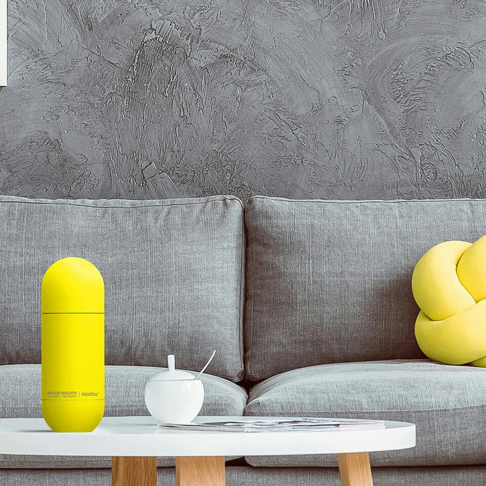 image 1 of Asobu Orb Stainless Steel Insulated Water Bottle Yellow 400ml