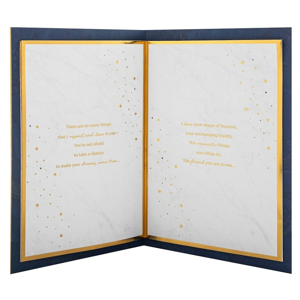 image 1 of Dark Patterned Design with Star Husband Birthday Card