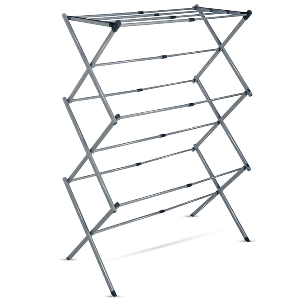 image 1 of 3 Tier Extendable Winged Clothes Airer Folding Laundry Drying Rack for Indoor/Outdoor Use