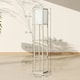image 3 of HOMCOM Modern Floor Lamp Light with 3 Shelves Fabric Lampshade Oak Yellow