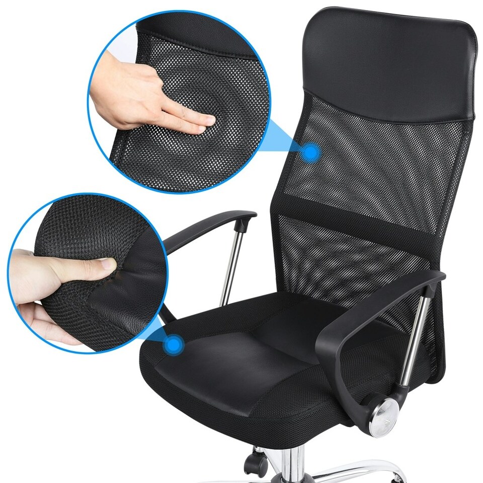 image 1 of Yaheetech Ergonomic Mesh Chair with Lumbar Support Black | Black
