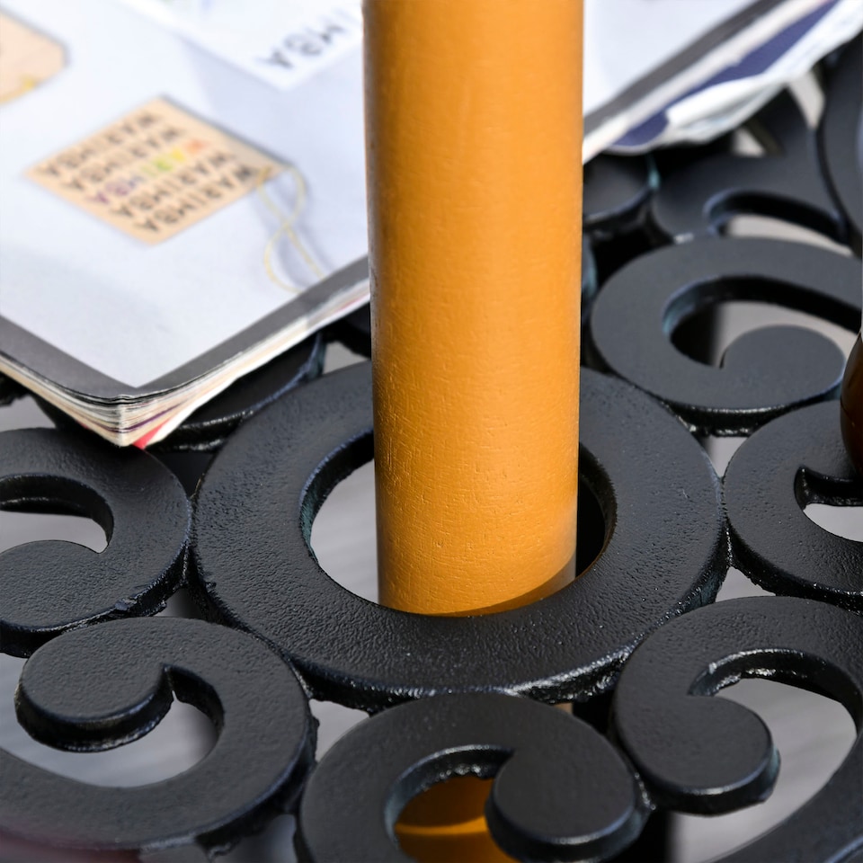 image 1 of Outsunny 2.5m Wood Garden Parasol Sun Shade Patio Outdoor Wooden Umbrella Canopy, Table Market Umbrella with Vent, 38mm Pole, Rope Pulley Mechanism, Black