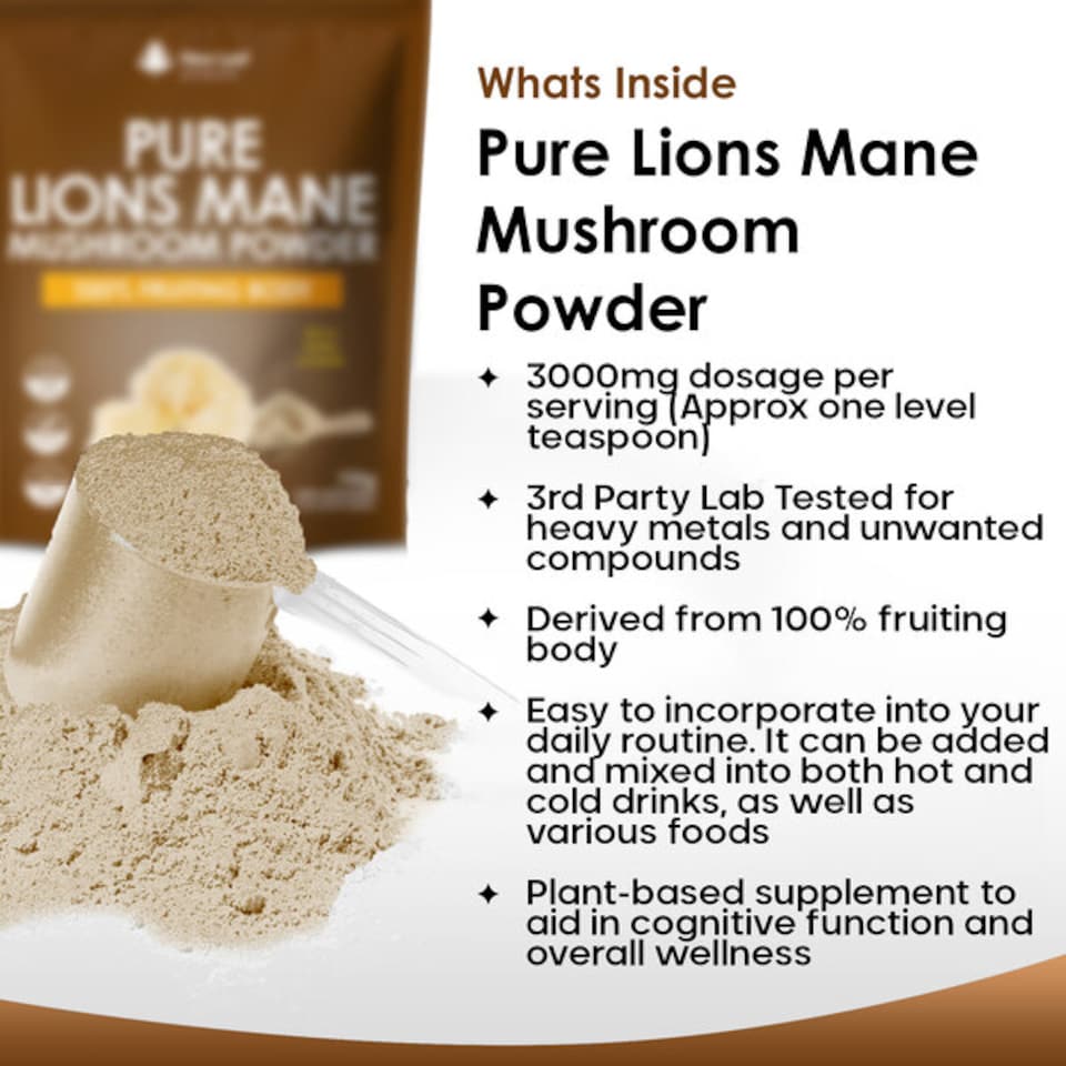 image 1 of Lions Mane Mushroom Powder - 100% Fruiting Body