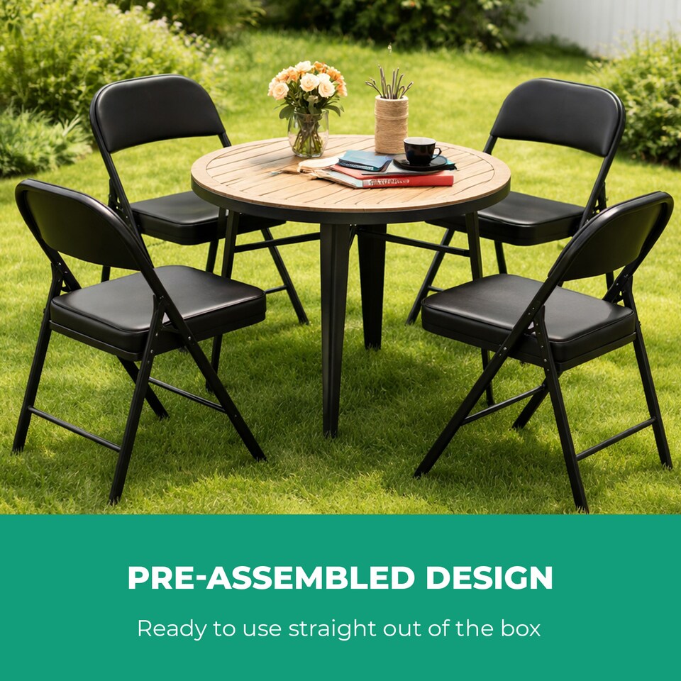 image 1 of Royalford Heavy Duty Folding Padded Chair, Pack of 2