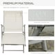 image 5 of Outsunny Sun Lounger Recliner Foldable Padded Seat Adjustable Texteline White | Cream