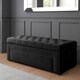 image 1 of 150cm Duke Ottoman Storage Box -Upholstered Blanket Box - Black Plush Velvet Multifunctional Storage Box