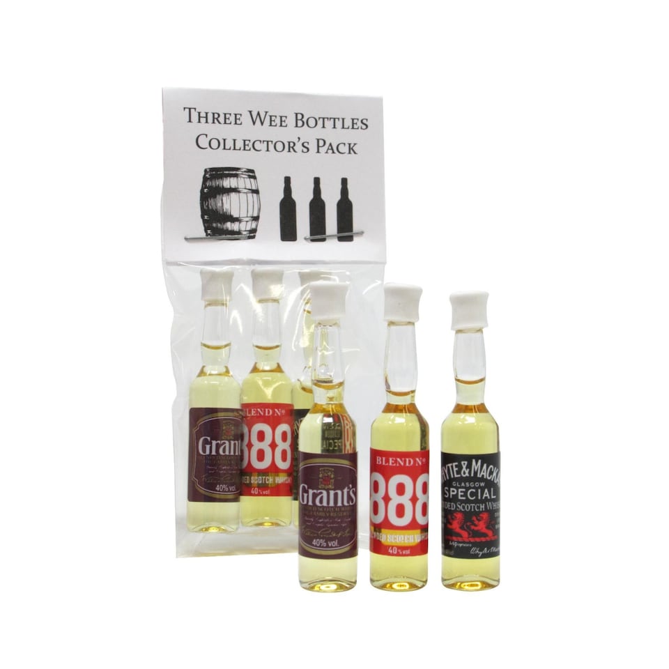 Three Wee Bottles - Worlds Smallest Bottle Of Whisky (3 Pack)
