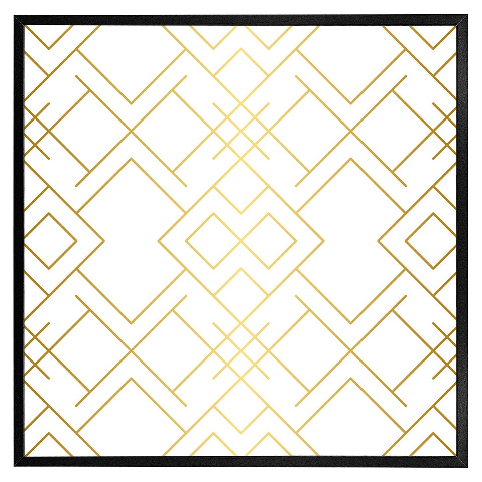 image 1 of Golden geo pattern (Picture Frame) Brown | Oak | XL