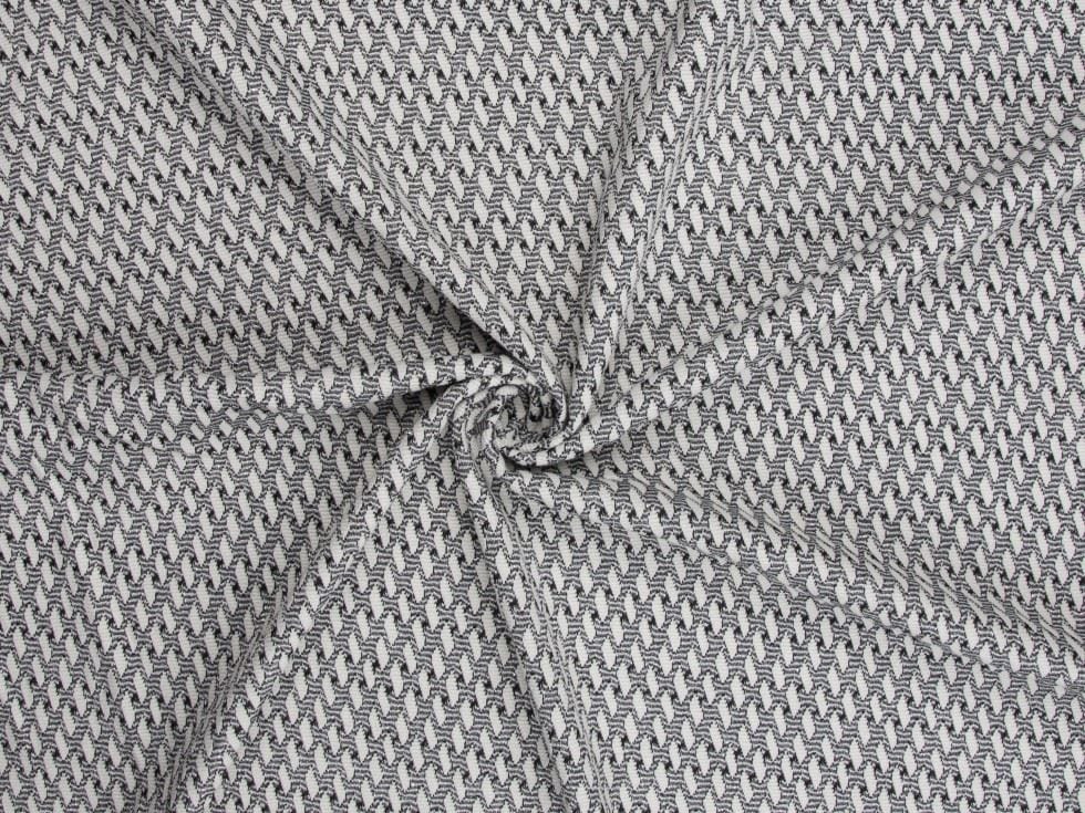 Minerva Black Ivory & Silver Deadstock Lurex Sparkle Textured Stretch Knit Dressmaking Fabric per metre - 155cm / 61" Wide