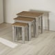 image 1 of Set Of 3 Pine Nesting Tables Grey Brown