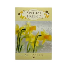 Special Friend Spring Daffodils and Butterflies Design Easter Card