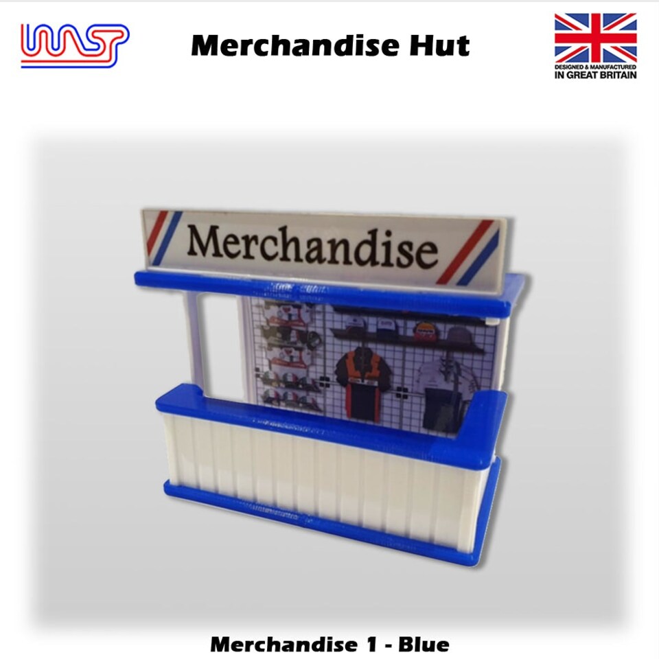 image 1 of Slot Car Track Scenery Merchandise Hut Blue 1:32 Scale Wasp