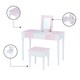 image 3 of Teamson Kids Twinkle Star Vanity Set with Foldable Mirror and Chair, Pink/White