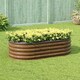 image 2 of Living and Home 1.6m Gardens Bed Oval-Shaped Galvanized Steel Garden Planter, Brown | Brown | 160cm W x 80cm D x 42cm H