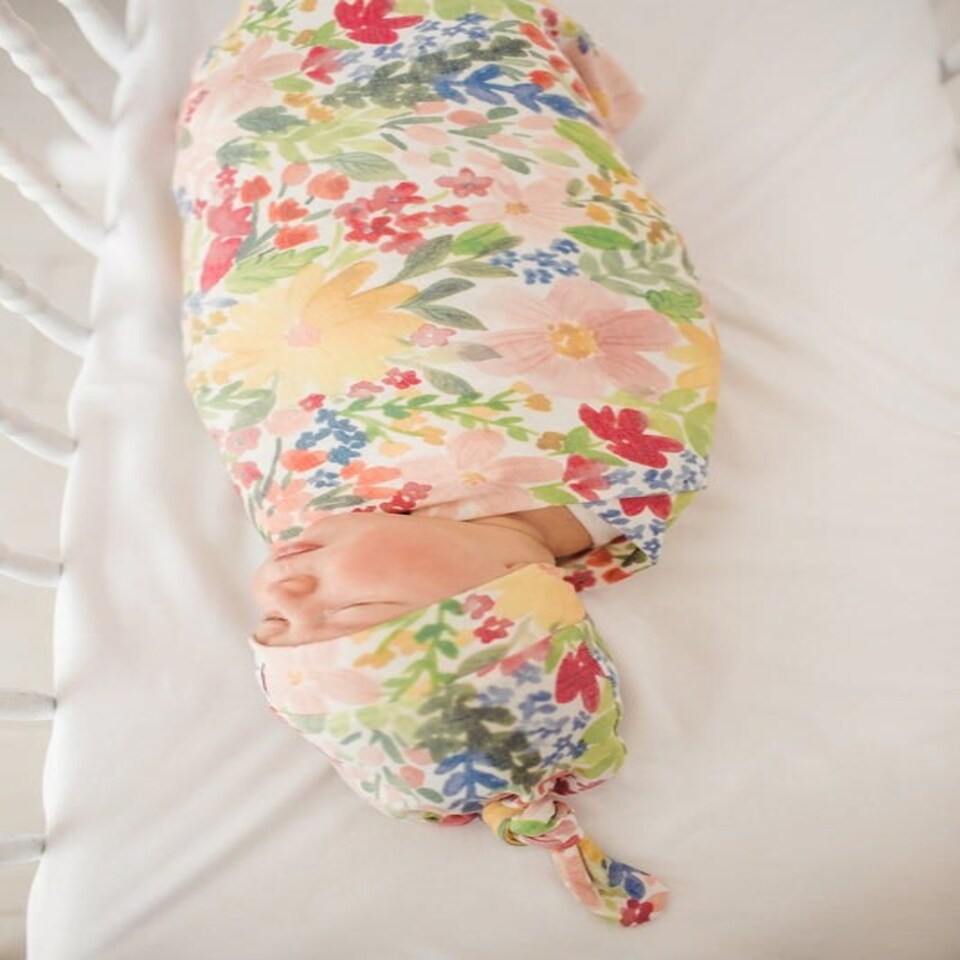 image 1 of Copper Pearl Knitted Swaddle Blanket Lark