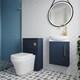image 4 of Power Cloakroom Bundle - Left Wall Hung Vanity Unit, Concealed Cistern WC Unit, Toilet & Tap, 440mm - Blue/Brass - Balterley Grey