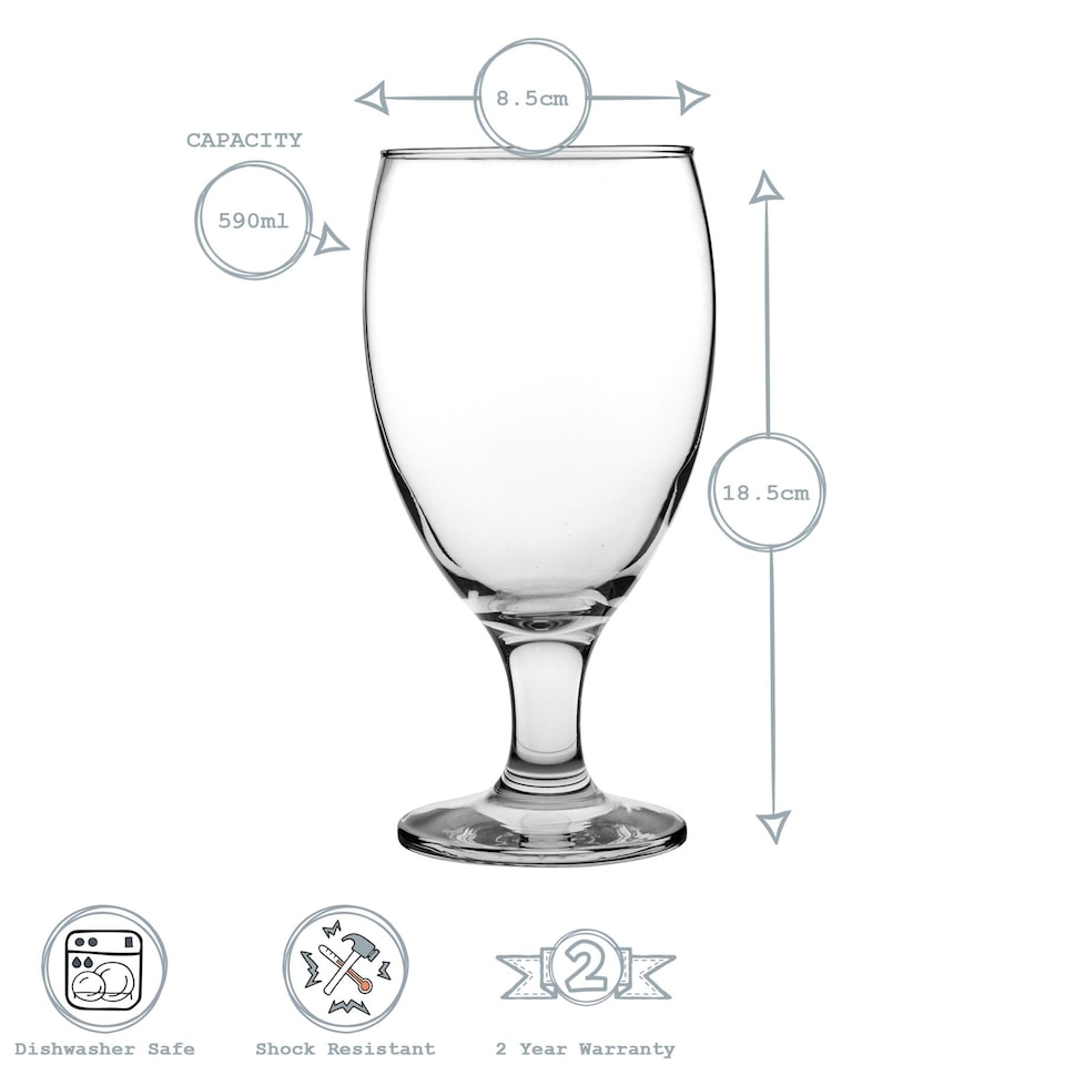 image 1 of LAV Empire Snifter Beer Glasses - 590ml - Clear - Pack of 6 | Clear | Clear
