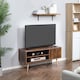 image 2 of HOMCOM TV Stand Cabinet up to 55 Inches, TV Unit with Single Door and Open Shelves, Cable Holes for Living Room, Bedroom, Brown