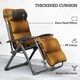 image 5 of Outsunny 2 Pieces Zero Gravity Chairs, Reclining Folding Sun Lounger, Black | Brown