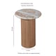 image 5 of Bundi Natural Marble & Wood Pedestal Side Table Brown