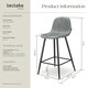 image 6 of Bar Stool Willow with backrest, upholstery and woven cover - Set of 2 Grey | Dark Grey/Black