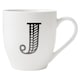 image 1 of Black and White Initial Hugga Mug Assorted Letters 11cm | White | J - White | 1