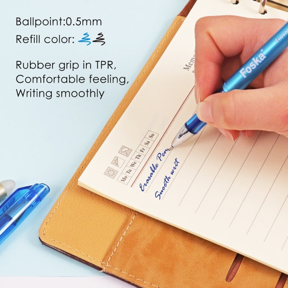 image 1 of Pack of 12 Blue Erasable Gel Pens 0.5mm