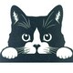 image 2 of Black Metal Peeking Cat Silhouette with Fixing Plate Garden Ornament Gift