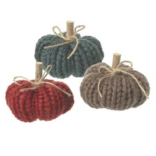 Heaven Sends Halloween multicoloured set of three knitted pumpkin decorations
