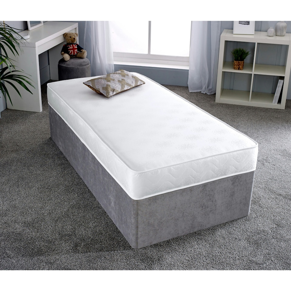 image 1 of Daisy Dual-Sided Sprung Mattress - 18cm Deep Breathable Damask Fabric | White | Single