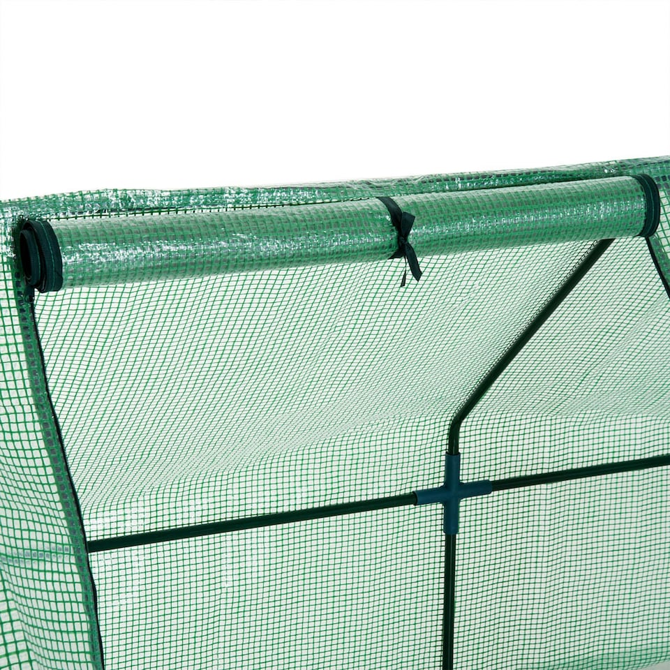 image 1 of Outsunny Mini Greenhouse Garden Planter Zipper Doors Portable 270 x 90 x 90cm