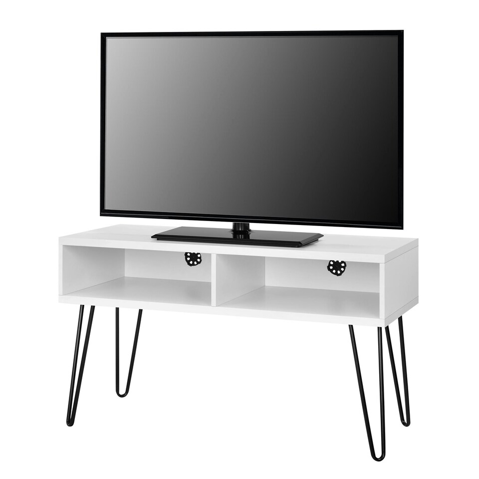image 1 of Owen Retro TV-Stand with Storage in White | White | White | One Size | 218