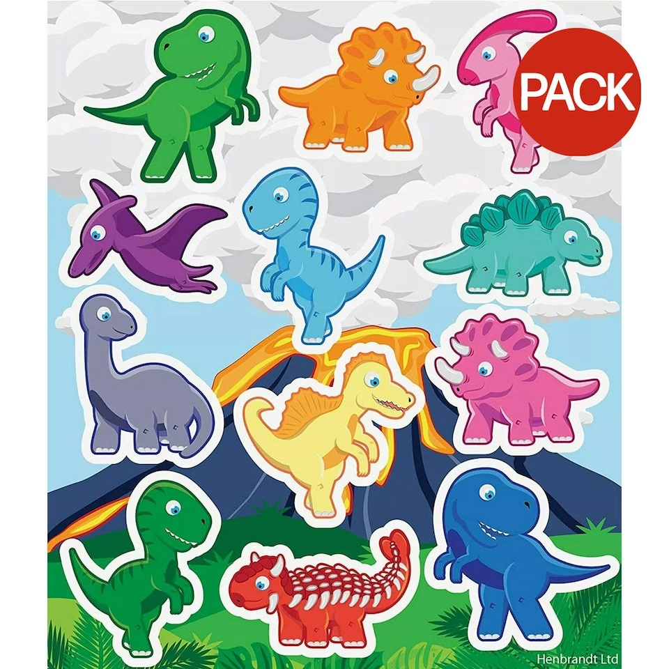 Henbrandt Dinosaur Sticker Sheet (Pack of 120) - Multicoloured - One Size