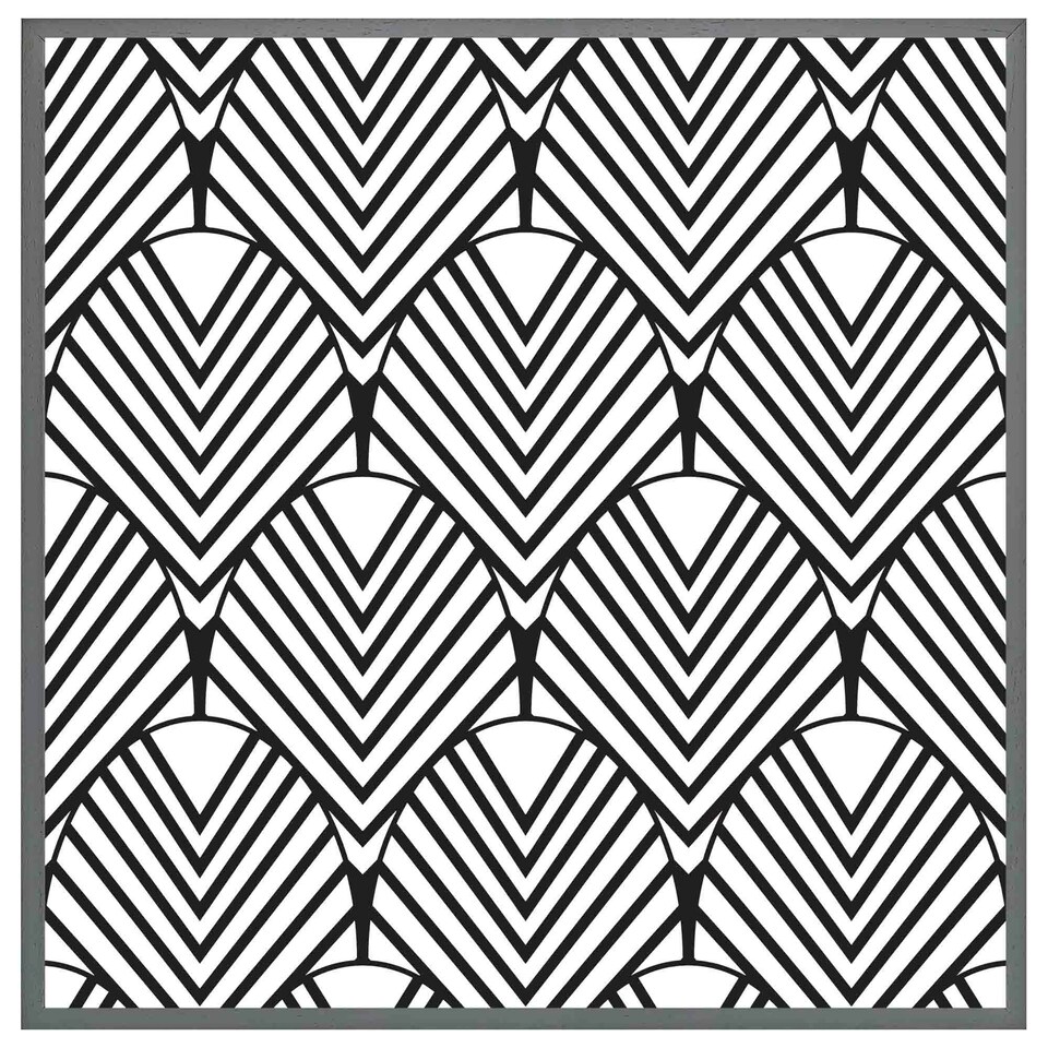 image 1 of Black geometric decoration (Picture Frame) Brown | Oak | M