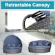 image 5 of Outsunny 4 PCs Cushioned Outdoor Plastic Rattan Round Sofa Bed Table Set Grey