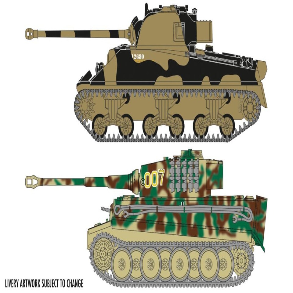 image 1 of Airfix Classic Conflict Tiger I/Sherman Firefly Vc Gift Set (1:72)
