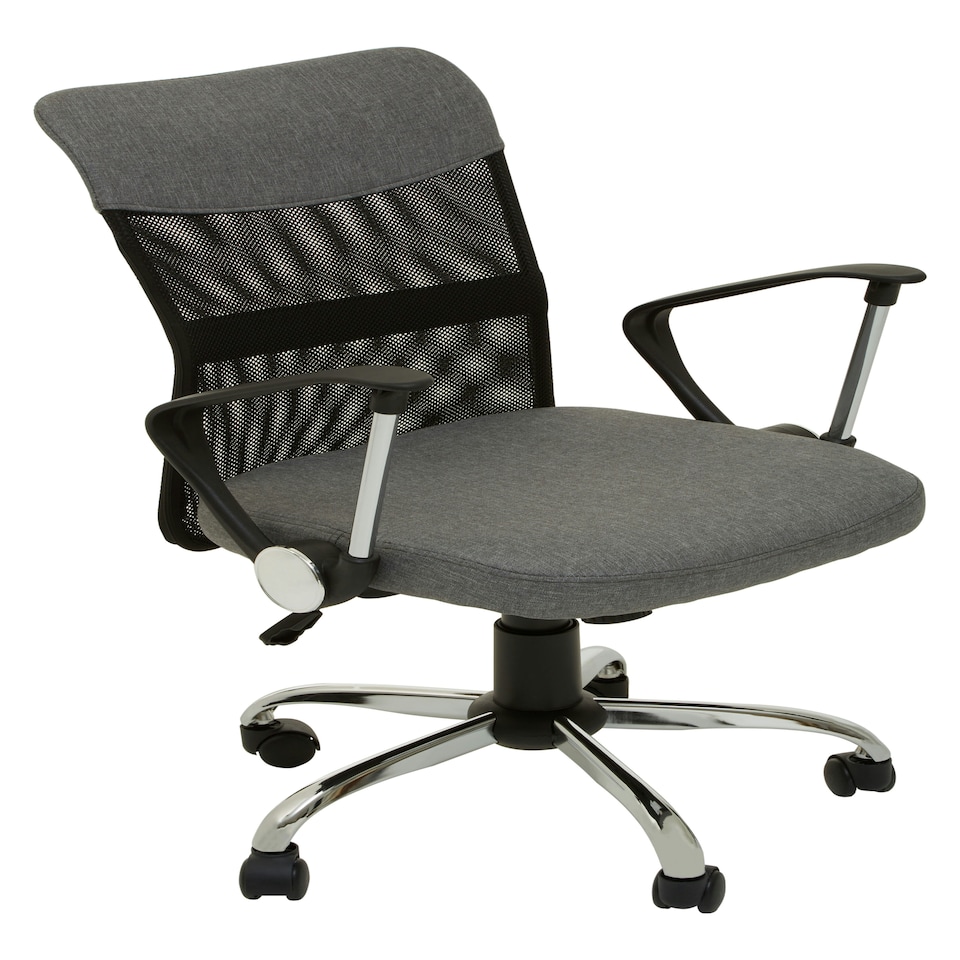image 1 of Interiors by Premier Fenix Grey Home Office Chair With Chrome Arms