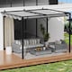 image 2 of Rattantree Lean To Wall Metal Pergola Gazebo With Retractable Canopy 8ft x 8ft