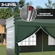 image 7 of Outsunny 3 x 6 m Garden Pop Up Gazebo, Wedding Party Tent Marquee, Water Resistant Awning Canopy with Sidewalls, Windows, Carry Bag, Green